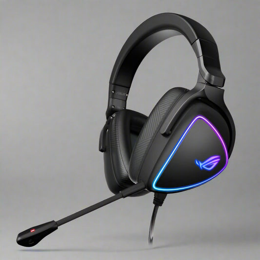 Asus ROG DELTA S RGB Lightweight Gaming Headset, USB-C (USB2 Adapter), Hi-Fi ESS Quad-DAC, Boom Mic, Aura Sync-0