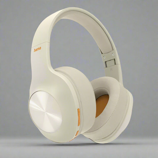 Hama Spirit Calypso Bluetooth Headset w/ Mic, Bass Boost, Foldable, Passive Noise Suppression, Up to 38hrs Battery, Beige-0