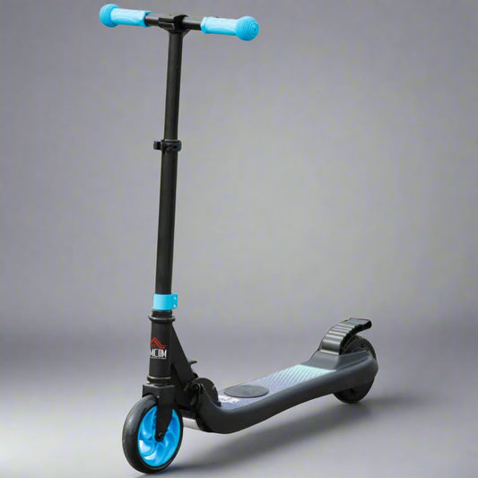 HOMCOM Folding Electric Scooter with Brake, for Ages 6+ Years, 8km/h Maximum Speed in Blue-0